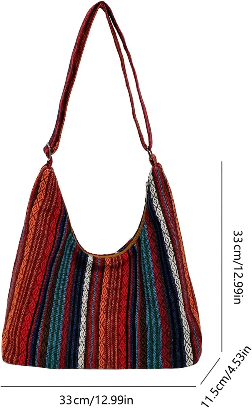 MakeMeChic Women's Hippie Shoulder Handbag Hobo Sling Bags with Adjustable Strap