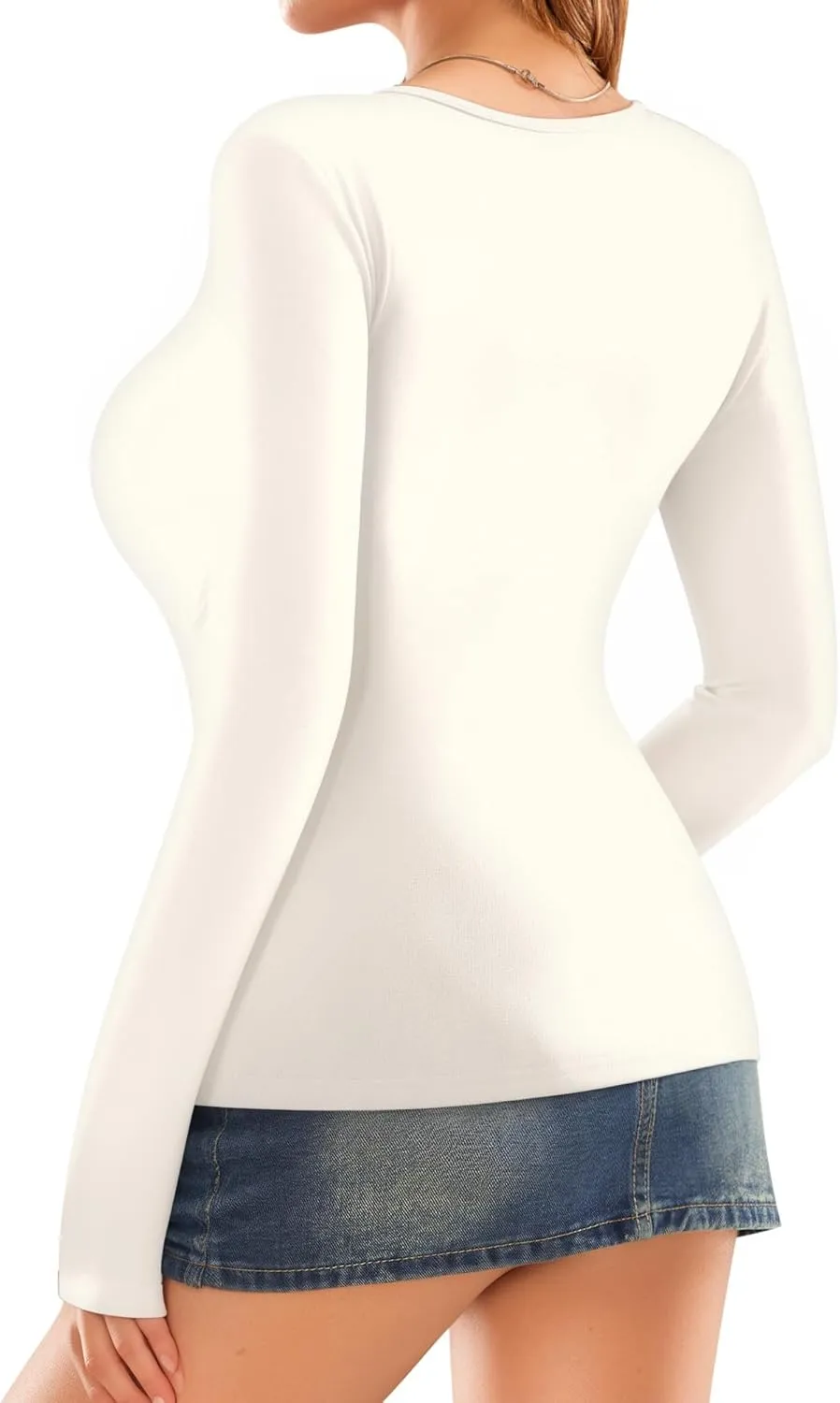 MANGOPOP Women's Cross Wrap Ruched Plunge Sexy Deep V Neck Slim Fit Long Sleeve Fleece Lined T Shirt Tunic Tops Tee