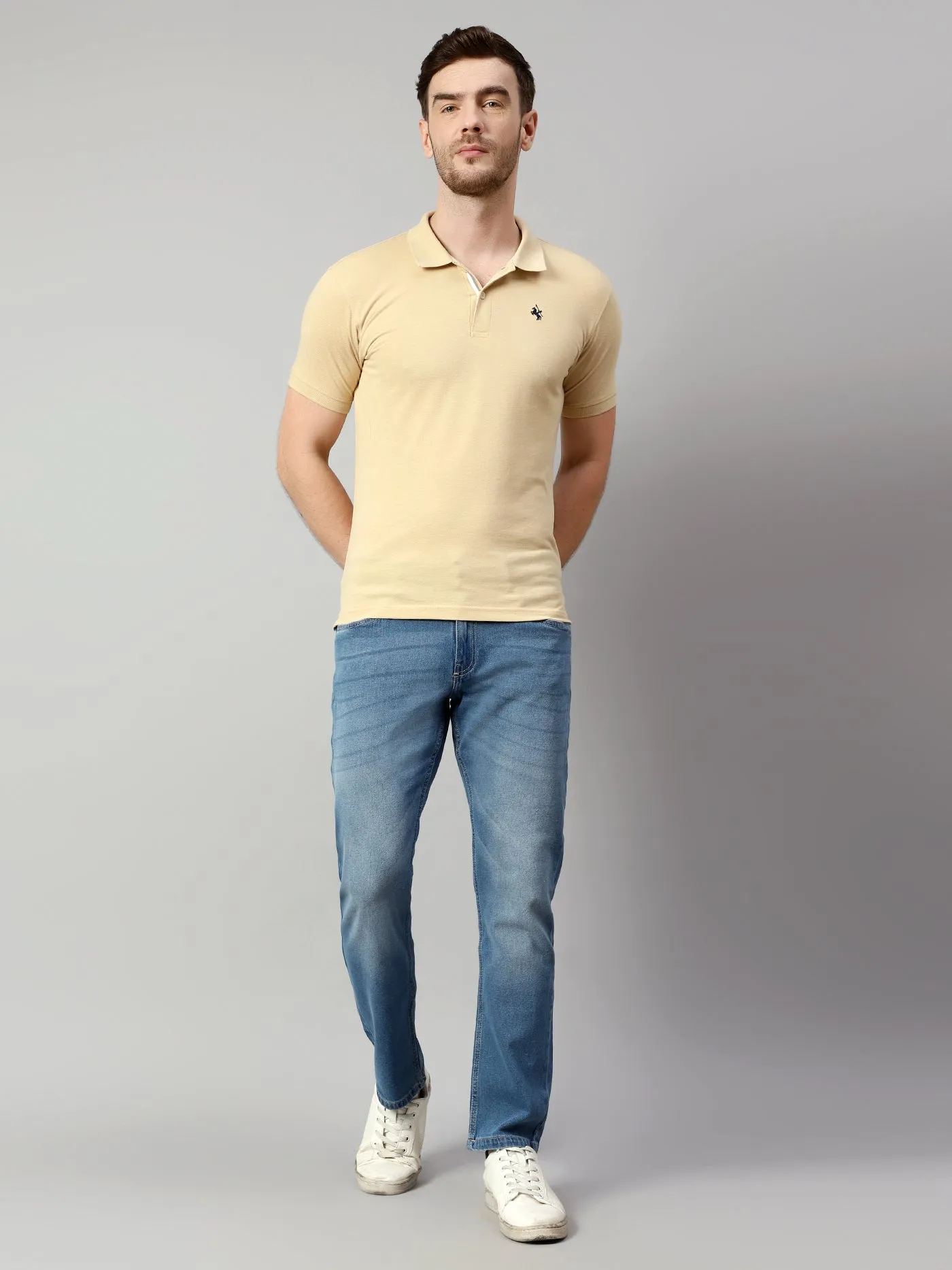 Men Beige T-Shirt