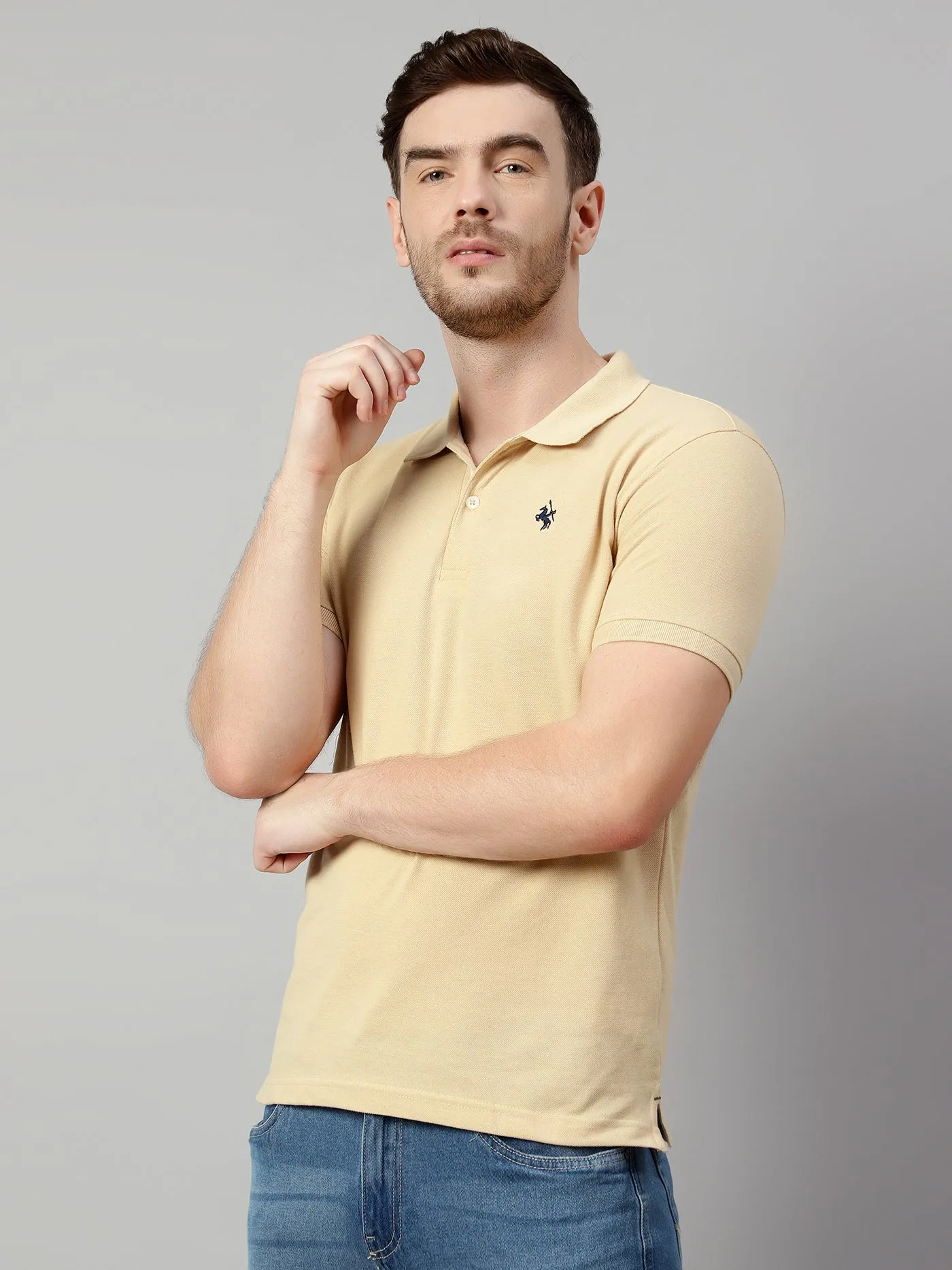 Men Beige T-Shirt