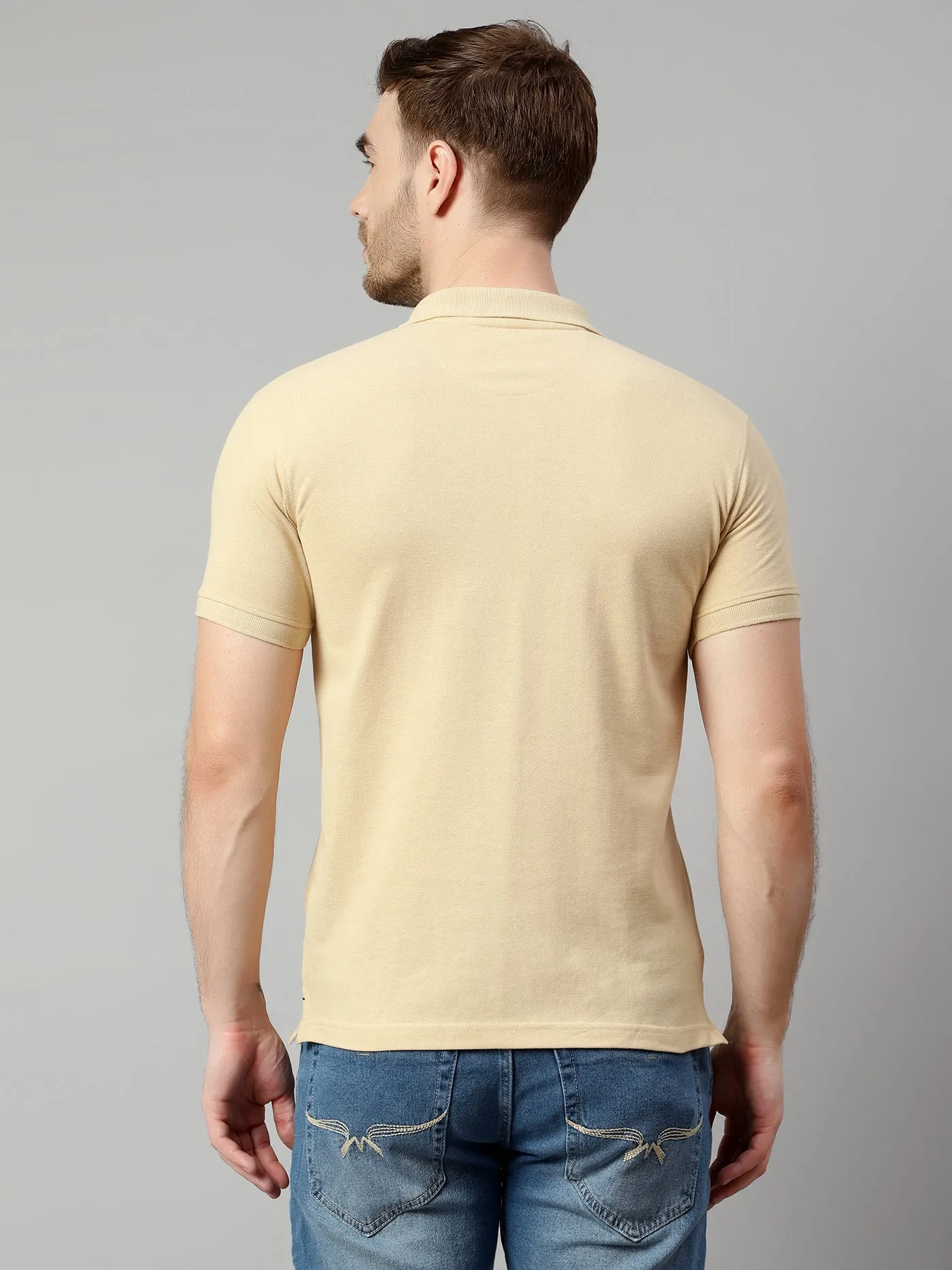 Men Beige T-Shirt
