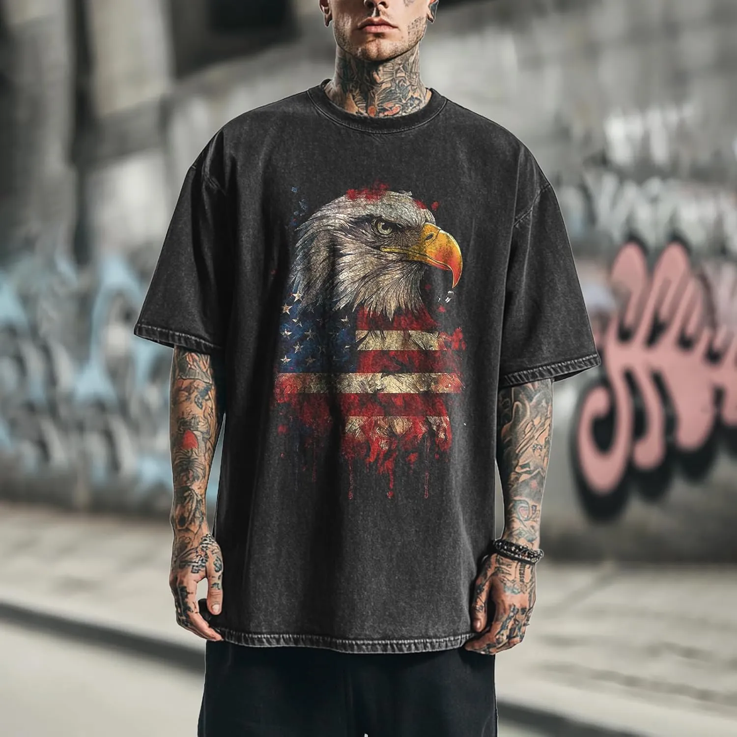 Mens Graphic T-Shirts 90s Rock Summer Big and Tall Workout Breathable Quick Dry Short Sleeve 100% Cotton Tee Shirts