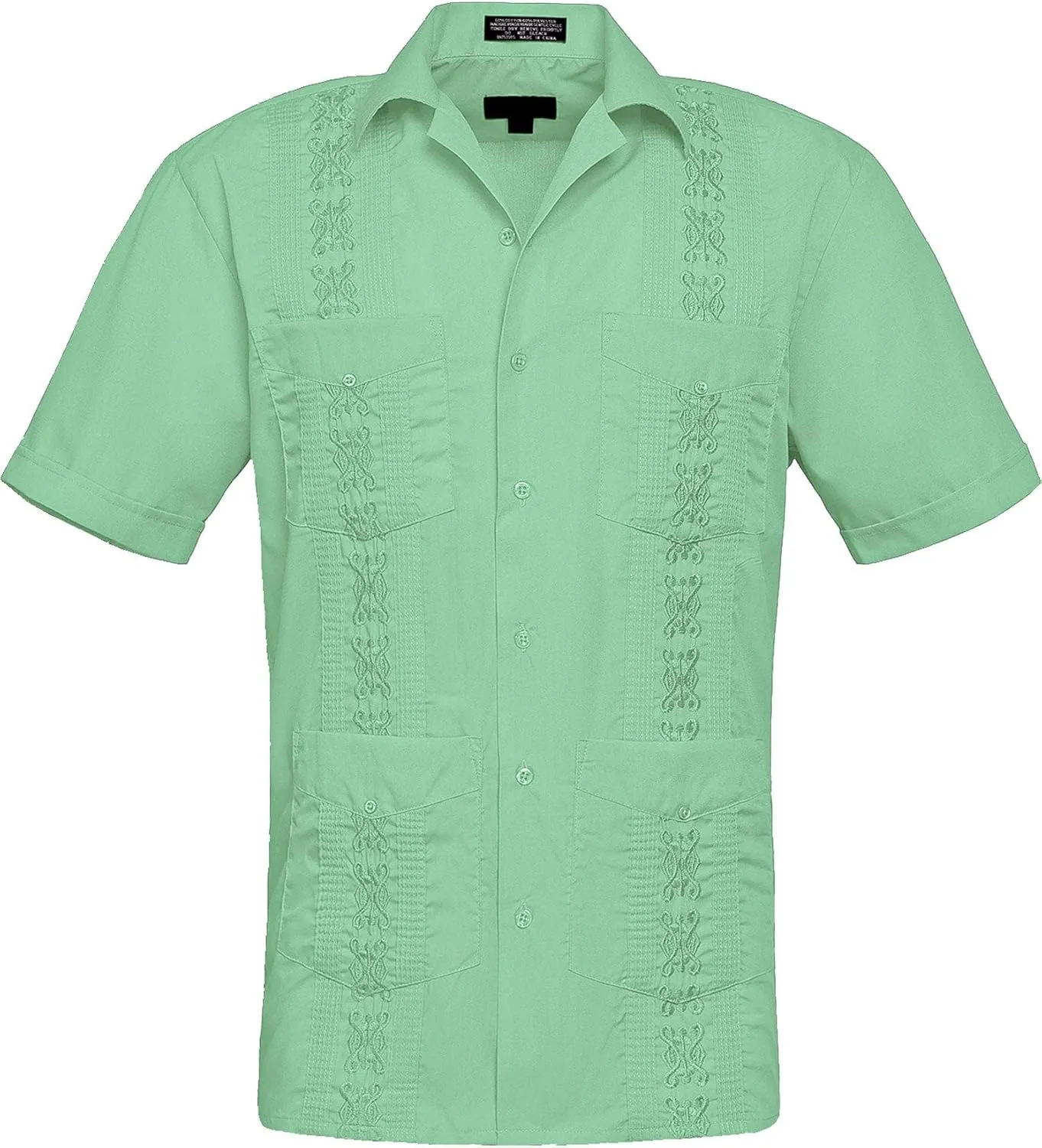 Men's Guayabera Premium Lightweight Embroidered Pleated Cuban Shirt