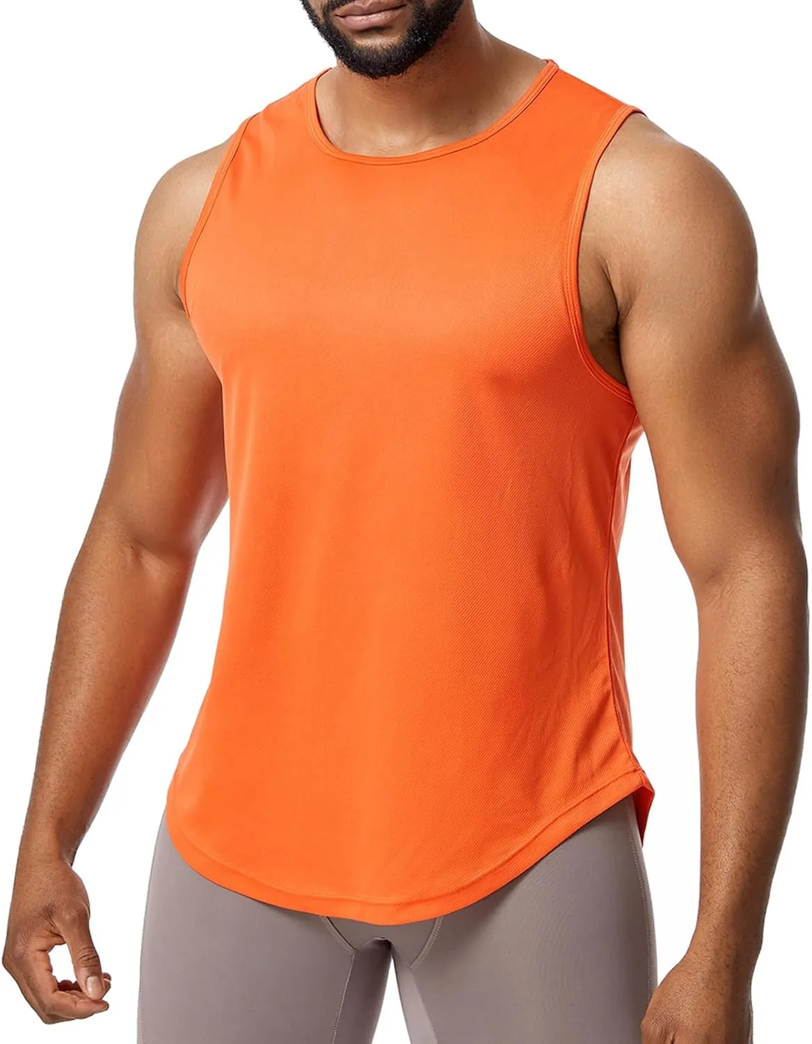 Mens Mesh Workout Tank Tops Muscle Sleeveless Fitness Tee Shirts Summer Dry Fit Gym Training T-Shirt Athletic Cloth