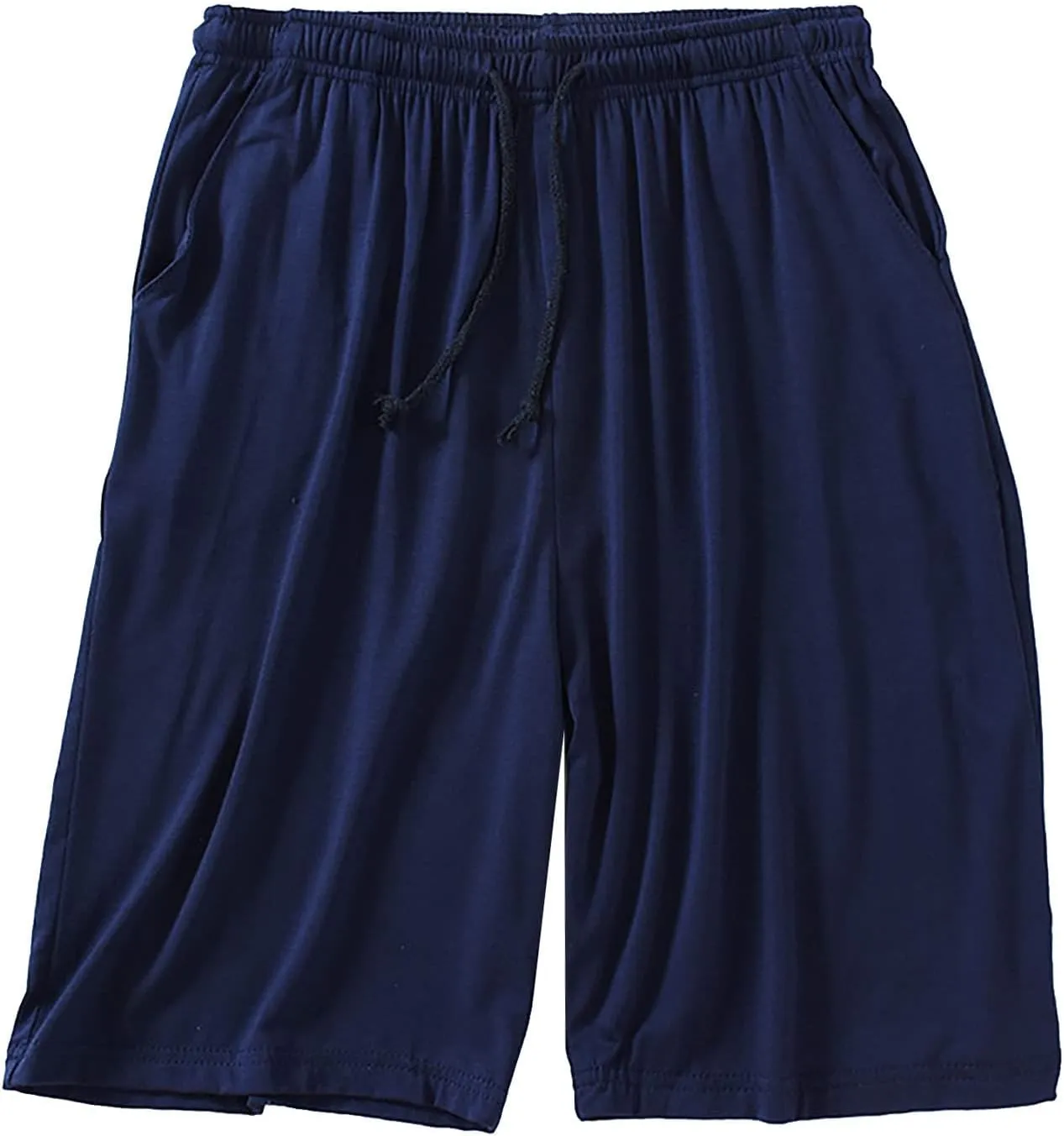 Mens Summer Linen Shorts Elastic Waist Drawstring Classic Cotton Beach Stretch Chino Athletic Shorts with Pockets