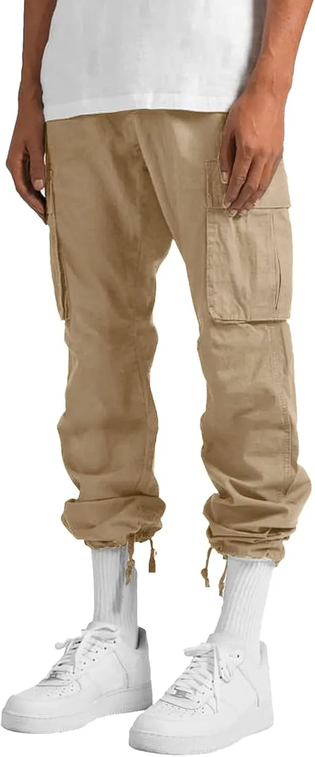 Men's Utility Flex Cargo Pants, Classic-Fit Casual Stretch Work Pants, Water Resistant Lightweight Tactical Hiking Pants