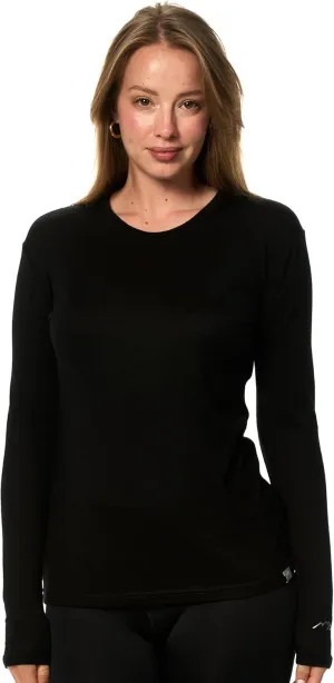 Merino Wool Base Layer Women - 100% Merino Wool Shirt Women Thermal Underwear Long Sleeve T-Shirt for Hiking