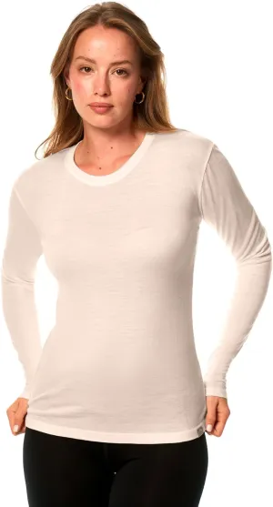 Merino Wool Base Layer Women - 100% Merino Wool Shirt Women Thermal Underwear Long Sleeve T-Shirt for Hiking