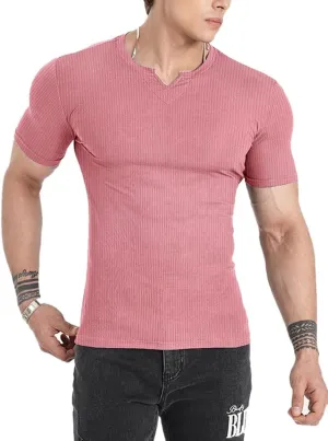 Muscle Cmdr Men's Henley Long&Short Sleeve T-Shirt Slim Fit V Neck Shirts Stretch Tee Casual Underwear Athletic Medium Weight