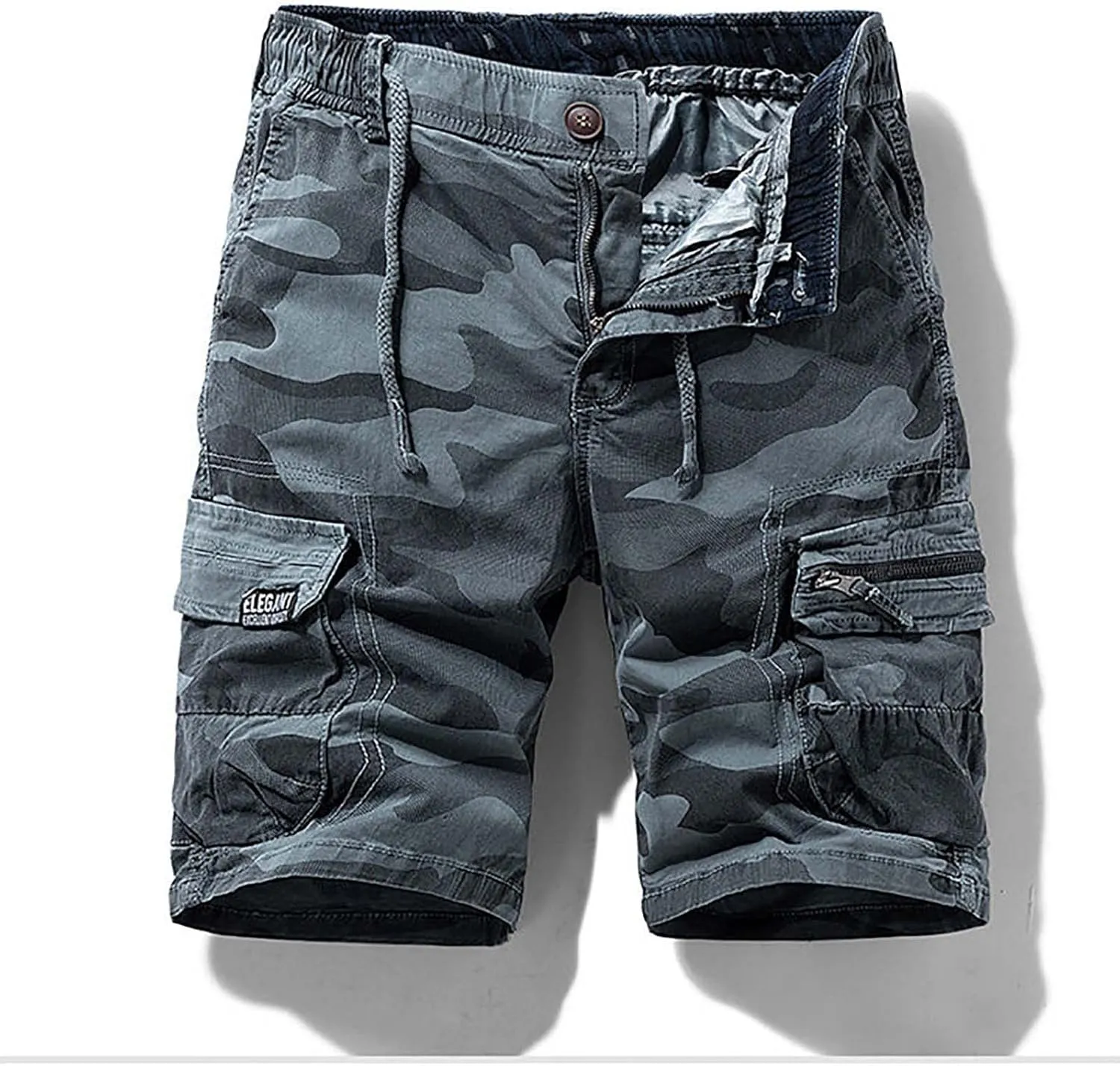 Muscularfit Big and Tall Cargo Shorts for Men 2023 Casual Drawstring Elastic Waist Tooling Shorts 7" Inseam Waistband Shorts