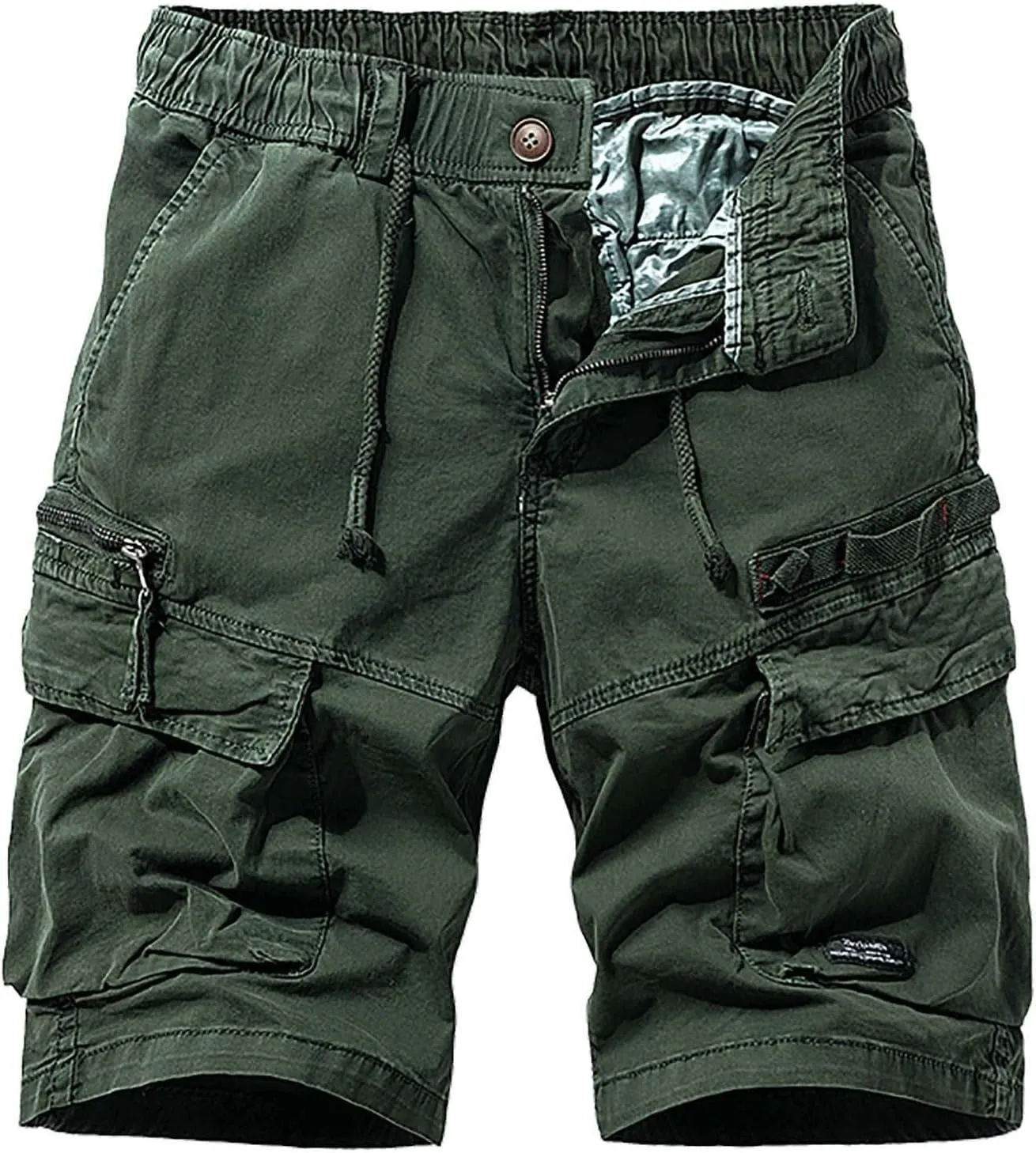 Muscularfit Big and Tall Cargo Shorts for Men 2023 Casual Drawstring Elastic Waist Tooling Shorts 7" Inseam Waistband Shorts