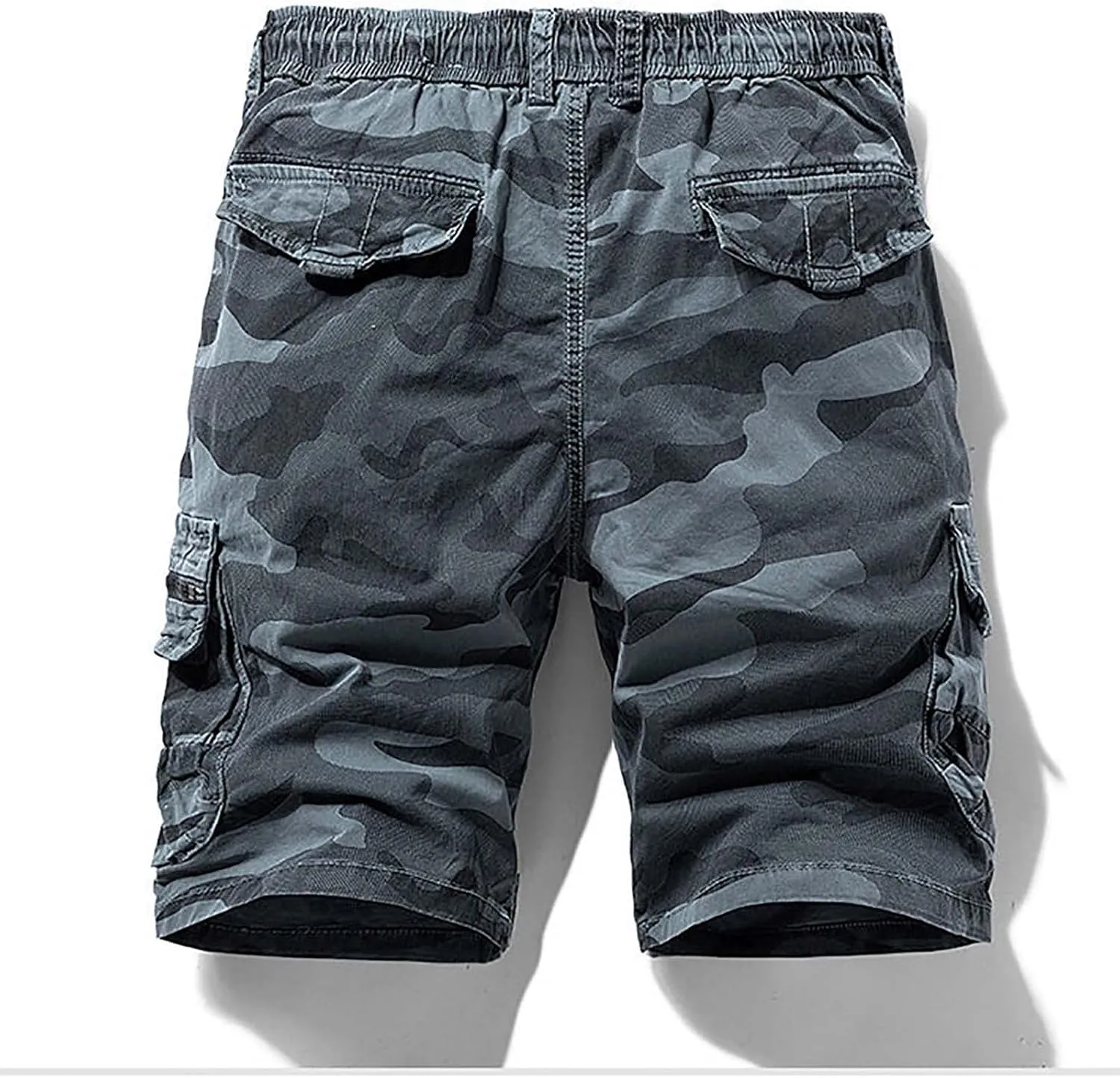 Muscularfit Big and Tall Cargo Shorts for Men 2023 Casual Drawstring Elastic Waist Tooling Shorts 7" Inseam Waistband Shorts