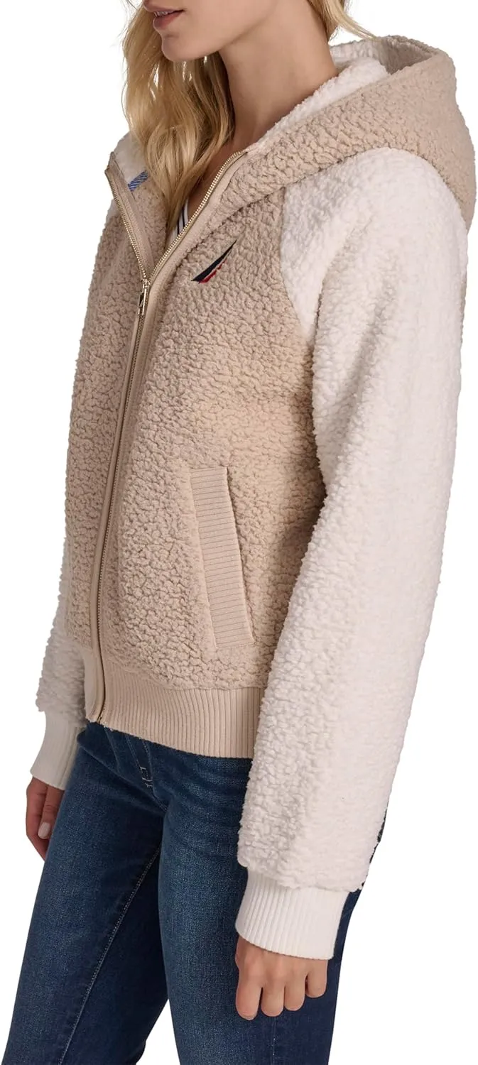 Nautica Women's Colorblock Sherpa Soft Zip