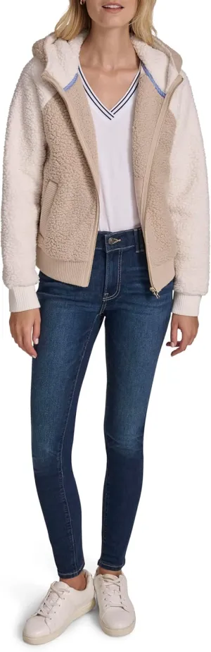 Nautica Women's Colorblock Sherpa Soft Zip