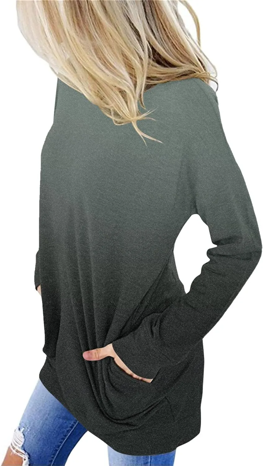 onlypuff Women's Pocket Shirt Graphic Tunic Tops Sweatshirts