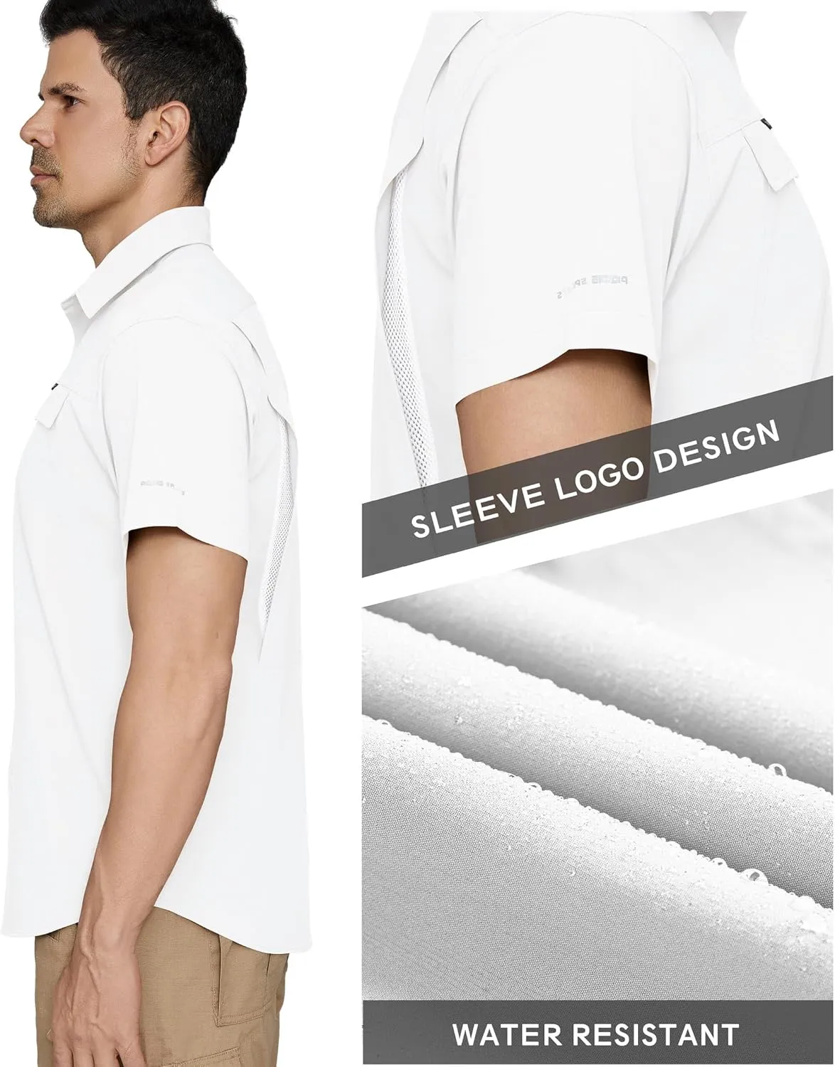 PIQIDIG Men's UPF 50  Sun Protection Shirt Short Sleeve Hiking Fishing Shirt Quick Dry for Safari Travel Button Down Shirts