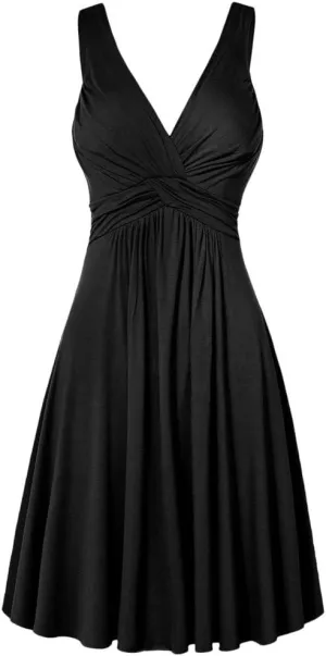 Pleated Plus Skirt Women's Dresse Sling Slim Retro Size Flare V-Neck Sexy Temperamental Waist-Closing Women's Dress