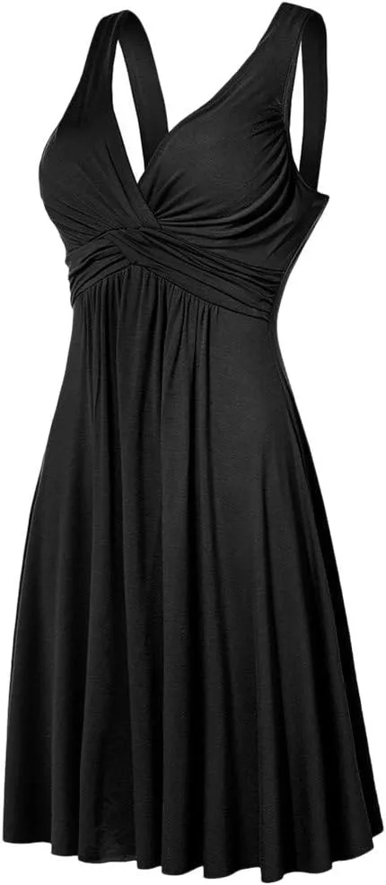 Pleated Plus Skirt Women's Dresse Sling Slim Retro Size Flare V-Neck Sexy Temperamental Waist-Closing Women's Dress