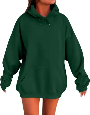 Plus Size Hoodie for Women Drop Shoulder Fleece Oversized Sweatshirts Baggy Pullover Tops Warm Winter Coat w/Pockets