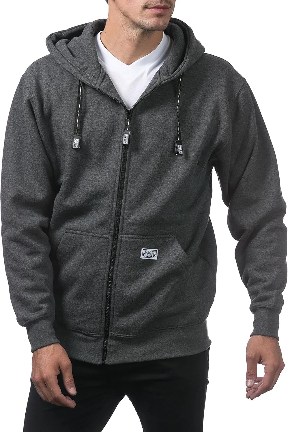 Pro Club Men's Heavyweight Full Zip Fleece Hoodie