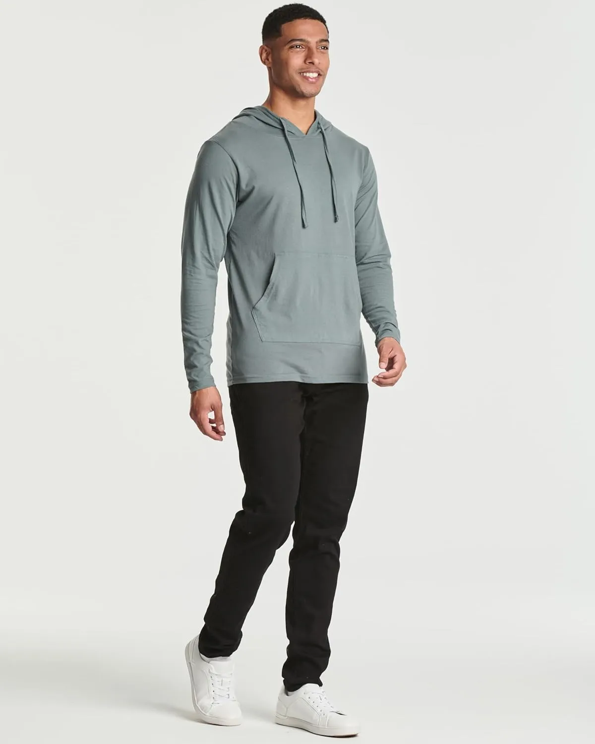 Real Essentials 3 Pack: Men's Cotton Lightweight Casual Pullover Drawstring Hoodie With Pocket (Available In Big & Tall)
