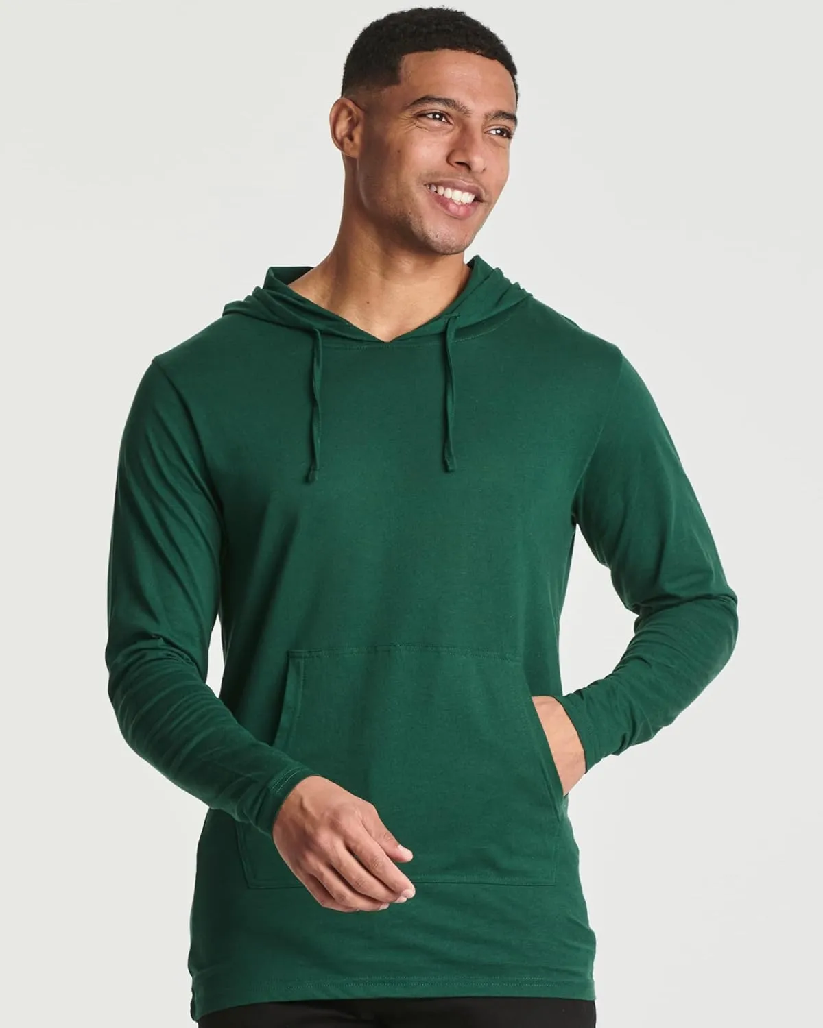 Real Essentials 3 Pack: Men's Cotton Lightweight Casual Pullover Drawstring Hoodie With Pocket (Available In Big & Tall)