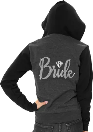 RhinestoneSash Bride Sweatshirt - Bride to Be Bridal Shower Spa Day Zip Up Jacket - Bachelorette Party Hoodie
