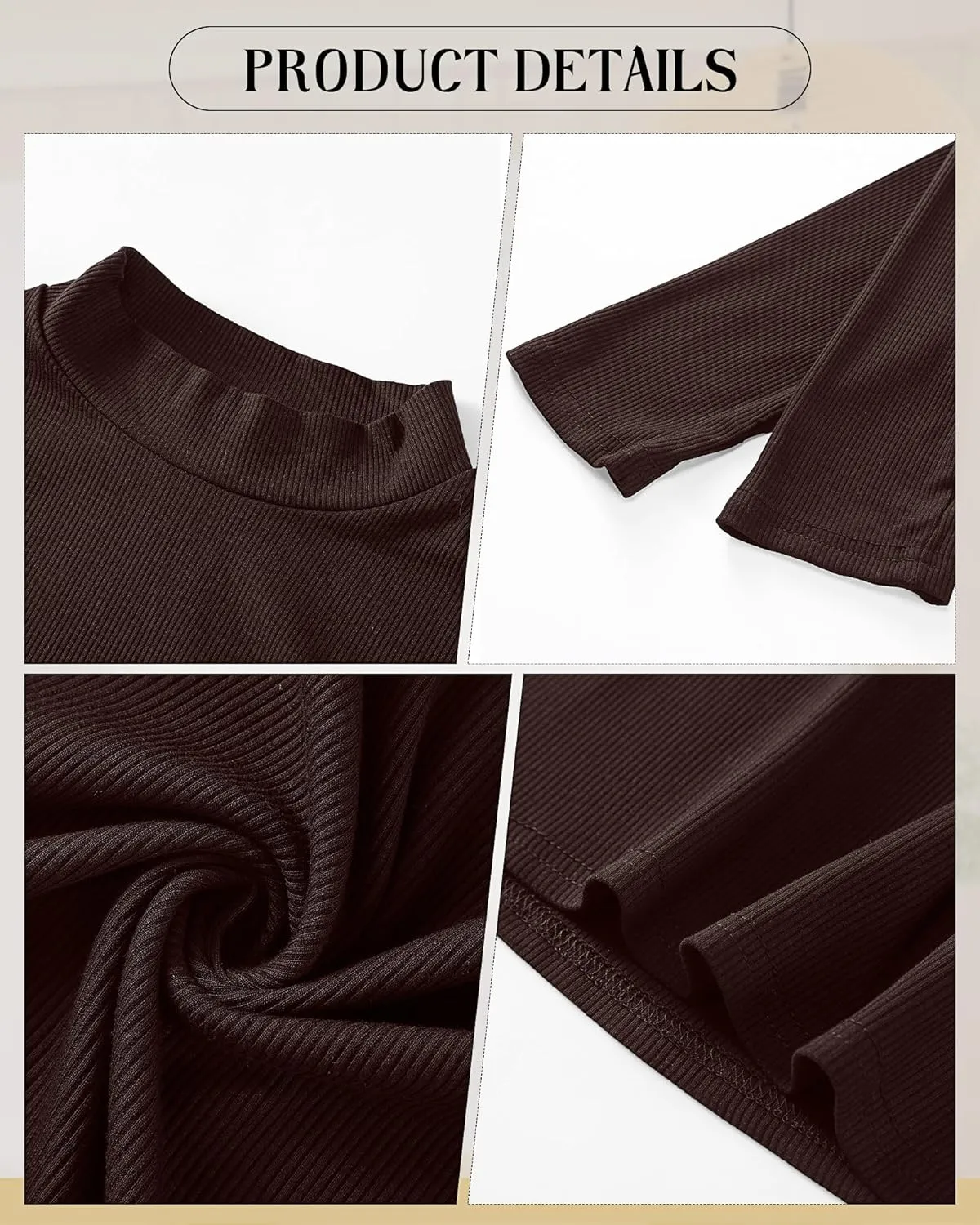 Riyiper 3 Pack Women's Turtleneck Shirts, Slim Fitted Mock Neck Tops Casual Long Sleeve Knit Ribbed Thermal Undershirts Tee
