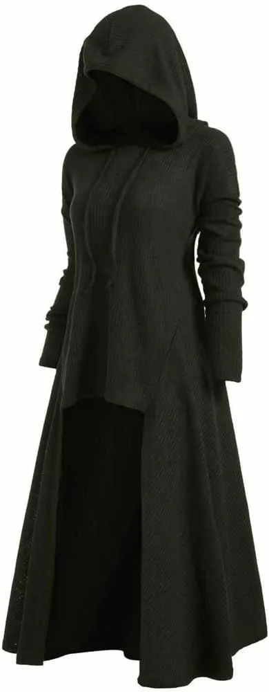 RMXEi Womens Fashion Hooded Plus Size Vintage Cloak High Low Sweater Blouse Tops