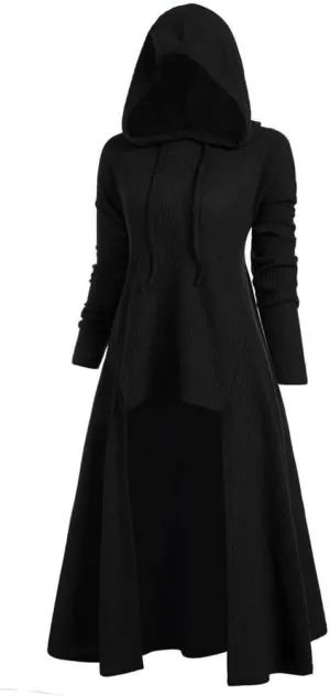 RMXEi Womens Fashion Hooded Plus Size Vintage Cloak High Low Sweater Blouse Tops
