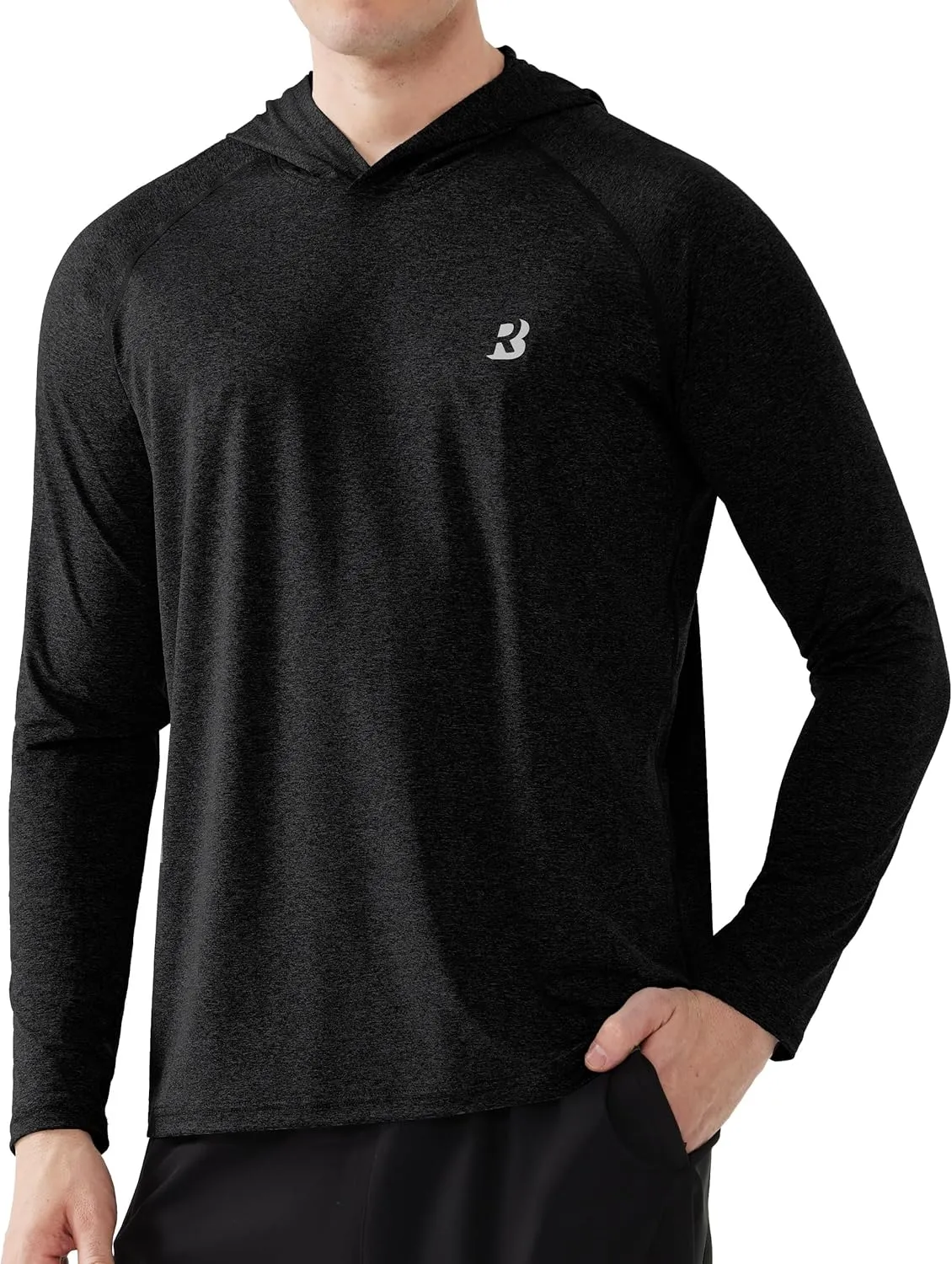 Roadbox Men's UPF 50  Fishing Shirts, Long Sleeve UV Sun Protection SPF Hoodie, Quick Dry Swim Rash Guard for Outdoor Hiking