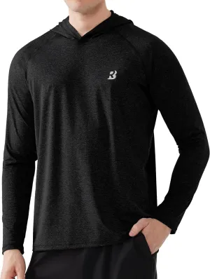 Roadbox Men's UPF 50  Fishing Shirts, Long Sleeve UV Sun Protection SPF Hoodie, Quick Dry Swim Rash Guard for Outdoor Hiking