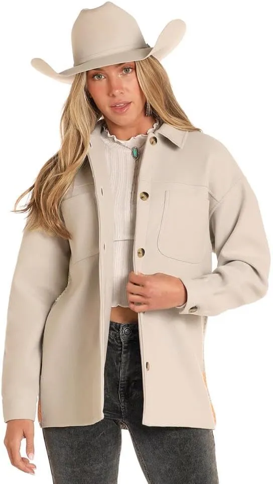 Rock & Roll Denim Women's Aztec Knit Shirt Jacket
