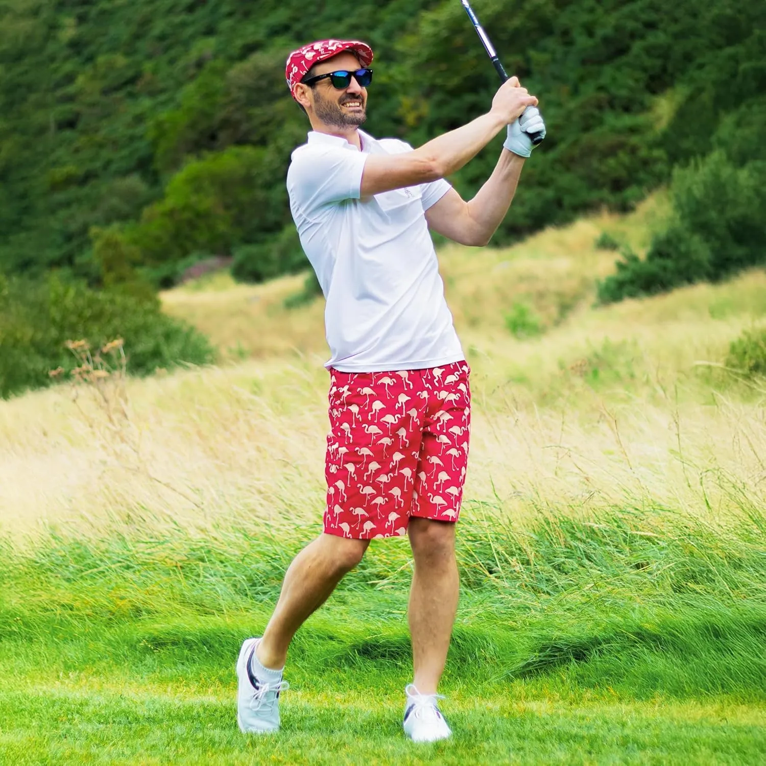 Royal & Awesome Mens Golf Shorts, Crazy Golf Shorts For Men, Plaid Shorts Men - Golf Tool Included