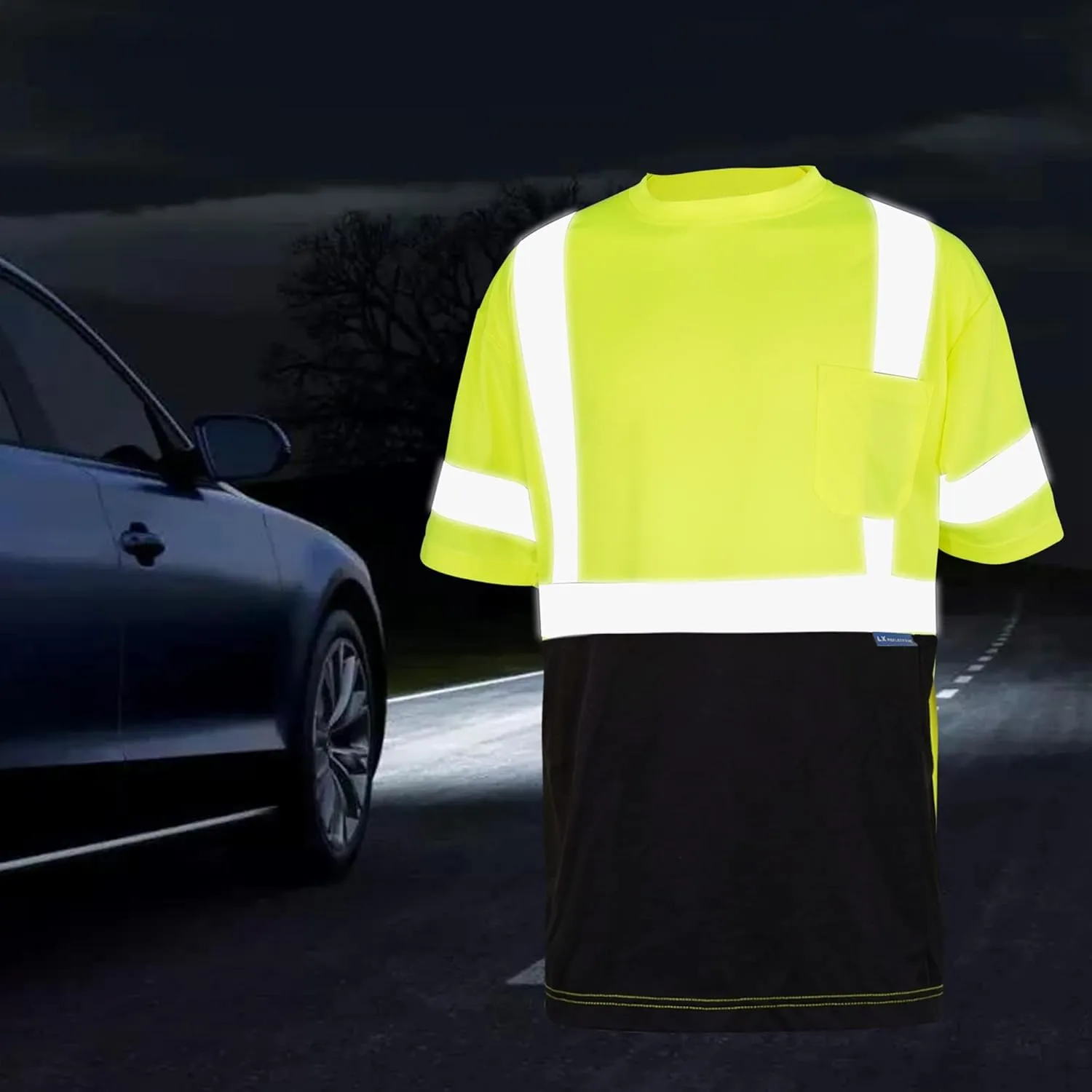 Safety Shirt short Sleeve High Visibility Reflective Breathable T Shirt for Work Warehouse Construction Class 3