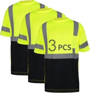 Safety Shirt short Sleeve High Visibility Reflective Breathable T Shirt for Work Warehouse Construction Class 3