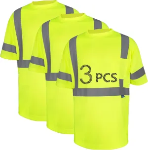 Safety Shirt short Sleeve High Visibility Reflective Breathable T Shirt for Work Warehouse Construction Class 3