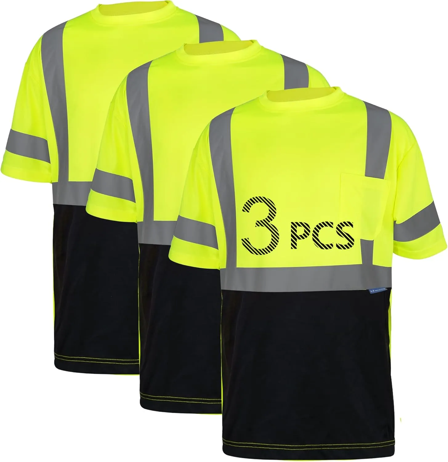 Safety Shirt short Sleeve High Visibility Reflective Breathable T Shirt for Work Warehouse Construction Class 3