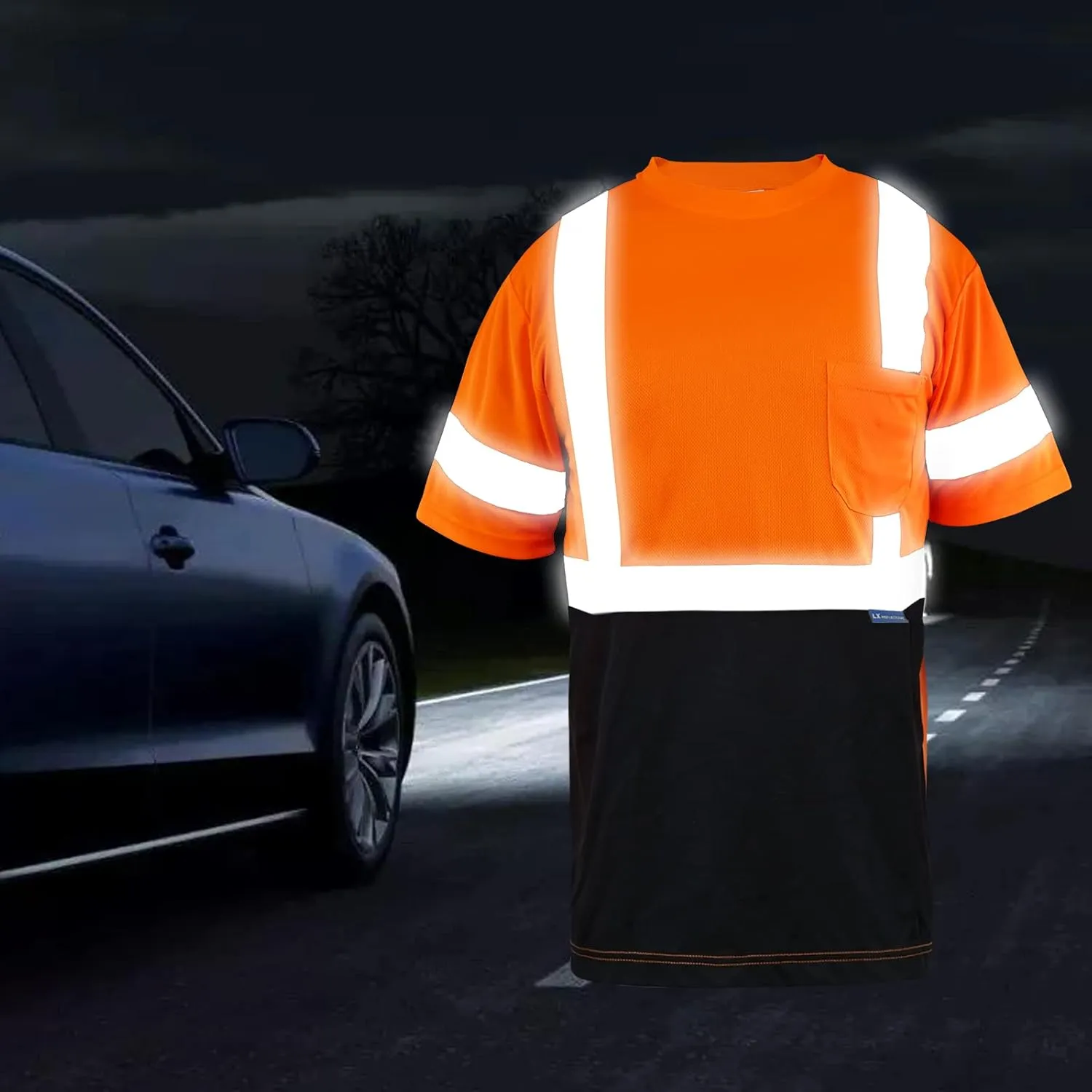 Safety Shirt short Sleeve High Visibility Reflective Breathable T Shirt for Work Warehouse Construction Class 3