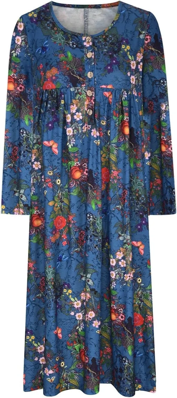 SGASY Plus Size Casual Loose Dresses for Curvy Women 2024 Summer Short Sleeve Shift Flowy Midi Dress with Pockets