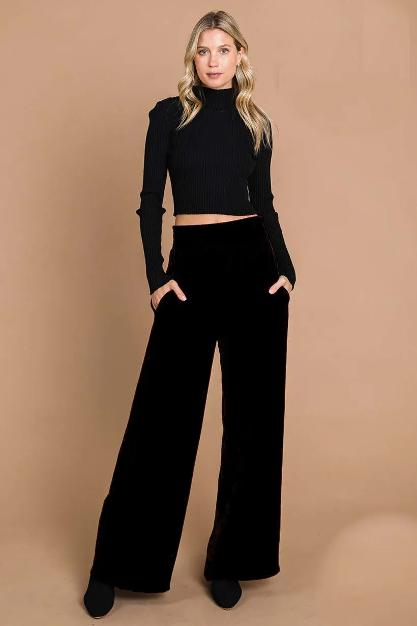 Smocked Waist Air Flow Pants - Black