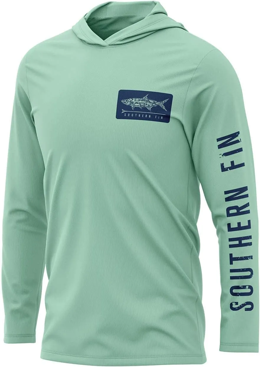 Southern Fin Apparel Performance Fishing Hoodie Shirt for Men Women UPF UV 50  Lightweight With Hood