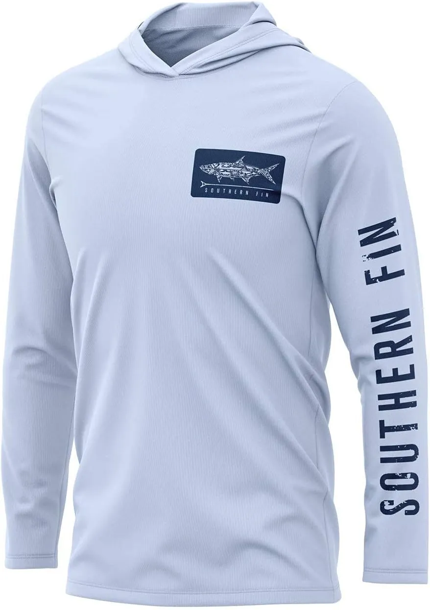 Southern Fin Apparel Performance Fishing Hoodie Shirt for Men Women UPF UV 50  Lightweight With Hood
