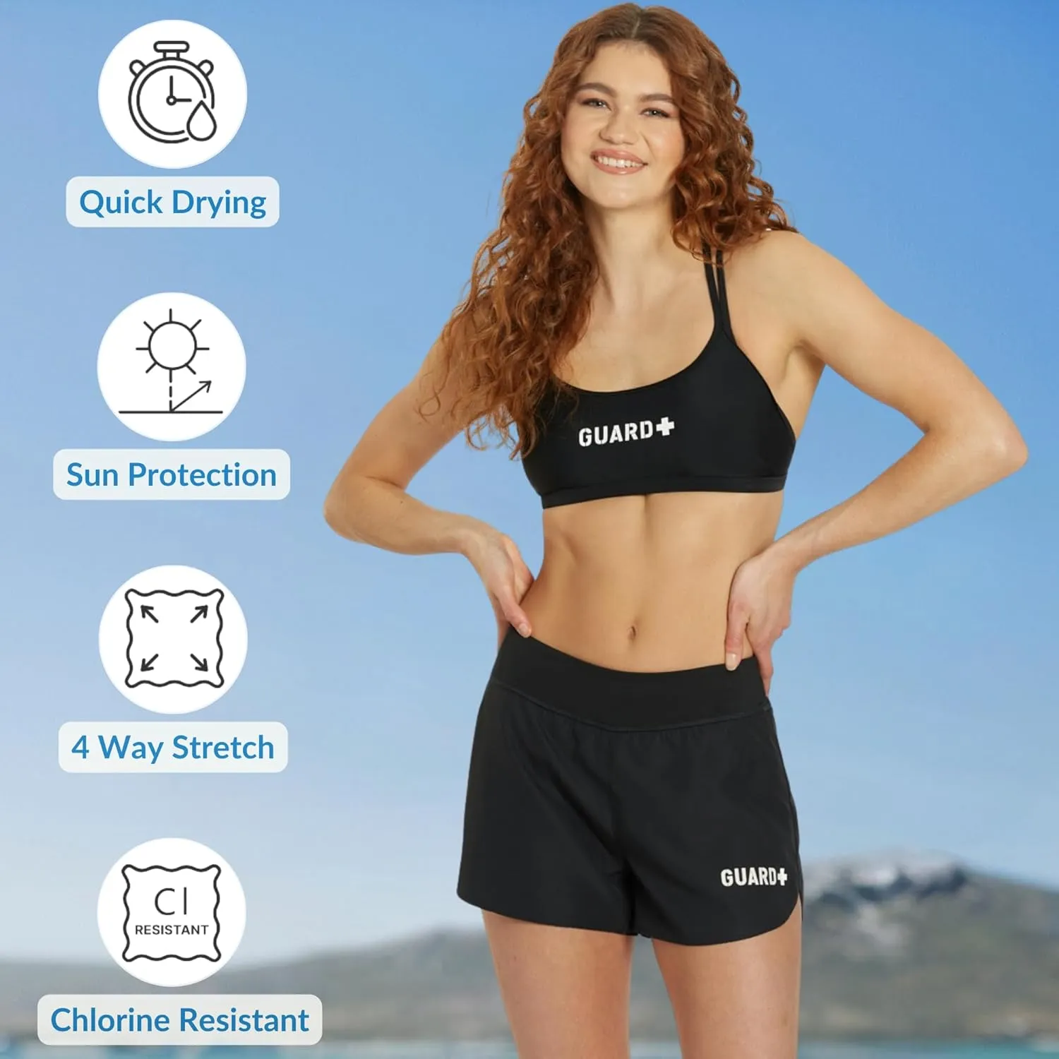Sporti Womens Board Shorts - Swimming Shorts for Girl - Quick Dry Bathing Suit Bottom for Women
