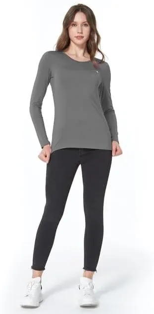SSLR 2 Pack Women's Thermal Tops, Thermal Underwear for Women Long Sleeve Tee Shirts Basic Layering V Neck Fleece