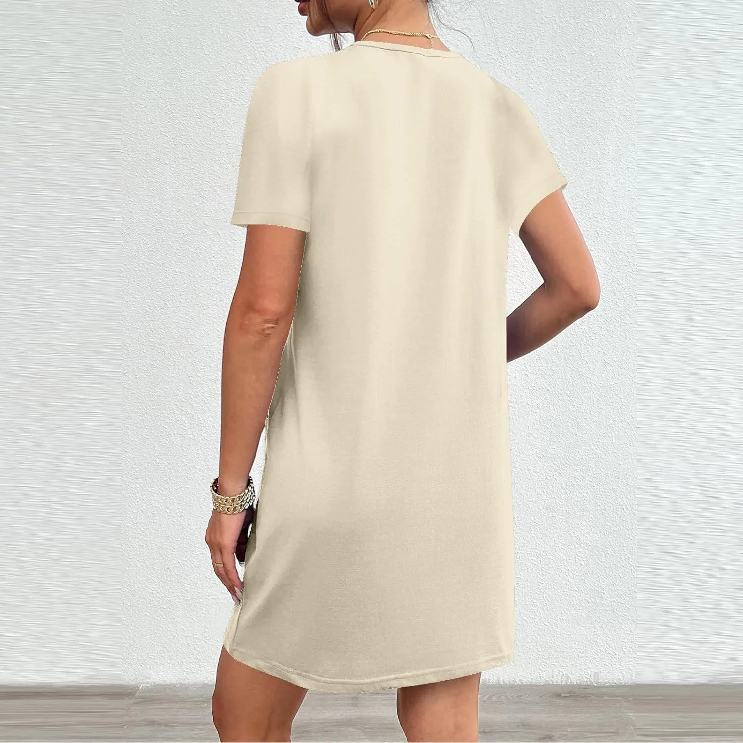 Summer Dresses for Women 2025 Summer Mini Dress Short Sleeve Loose Flowy Fit & Flare Cute