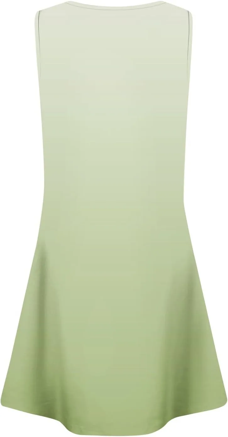Summer Dresses for Women Loose Sleeveless T Shirt Dresses Square Neck Casual Pleated Front Tank Dress Floral Sundresses