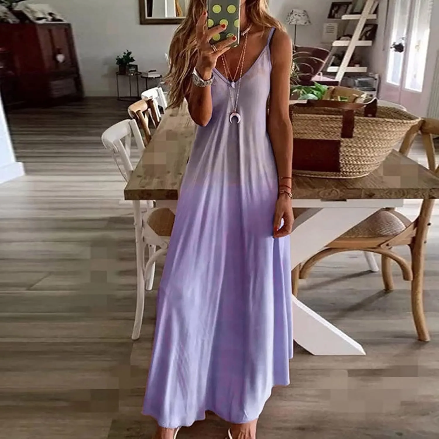 Summer Dresses for Womens 2024 Dressy Casual Sleeveless Sexy V Neck Long Maxi Dress Beach Floor Length Sundress