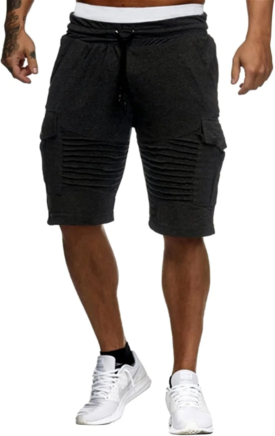 Summer Stripe Drawstring Hiking Fitness Cargo Shorts Tactical Training Golf Overalls Sweatpants Men Fishing Camping Shorts