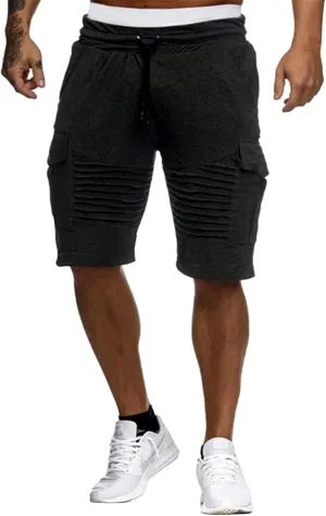 Summer Stripe Drawstring Hiking Fitness Cargo Shorts Tactical Training Golf Overalls Sweatpants Men Fishing Camping Shorts